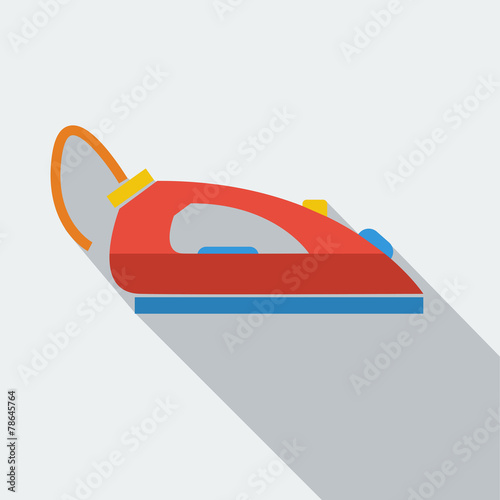 Modern flat design concept icon iron for Ironing. Vector illustr
