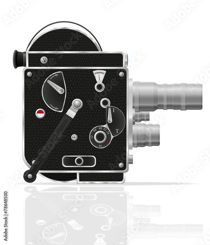 old retro vintage movie video camera vector illustration