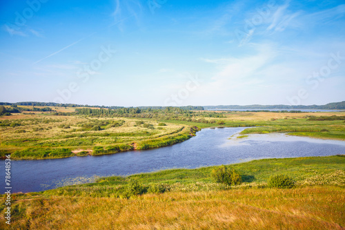 Sorot river  empty rural Russian landscape