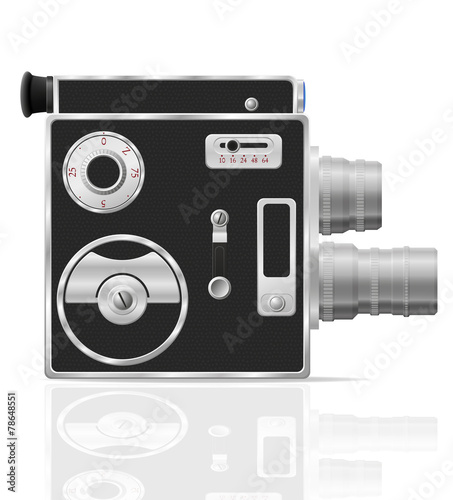 old retro vintage movie video camera vector illustration