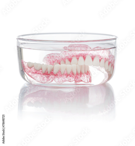 Set of Dentures in Water