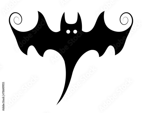 Stylish Bat Illustration - Silhouettes - Halloween Vector photo