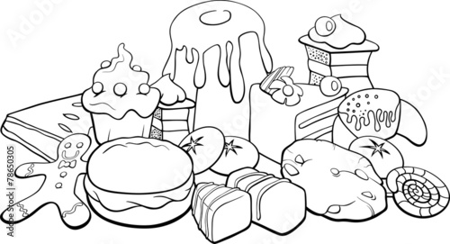 sweets for coloring book