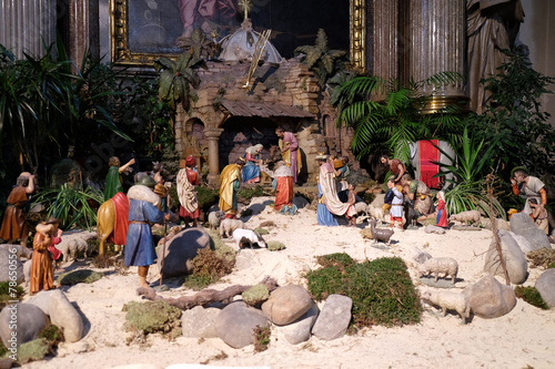 Nativity scene in Graz Cathedral in Graz, Styria, Austria