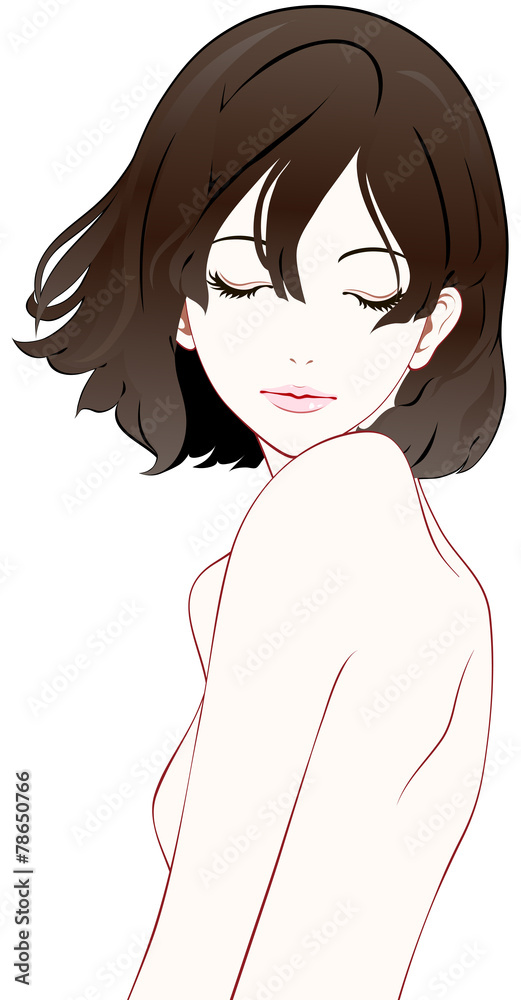 女性　美容　目を閉じる