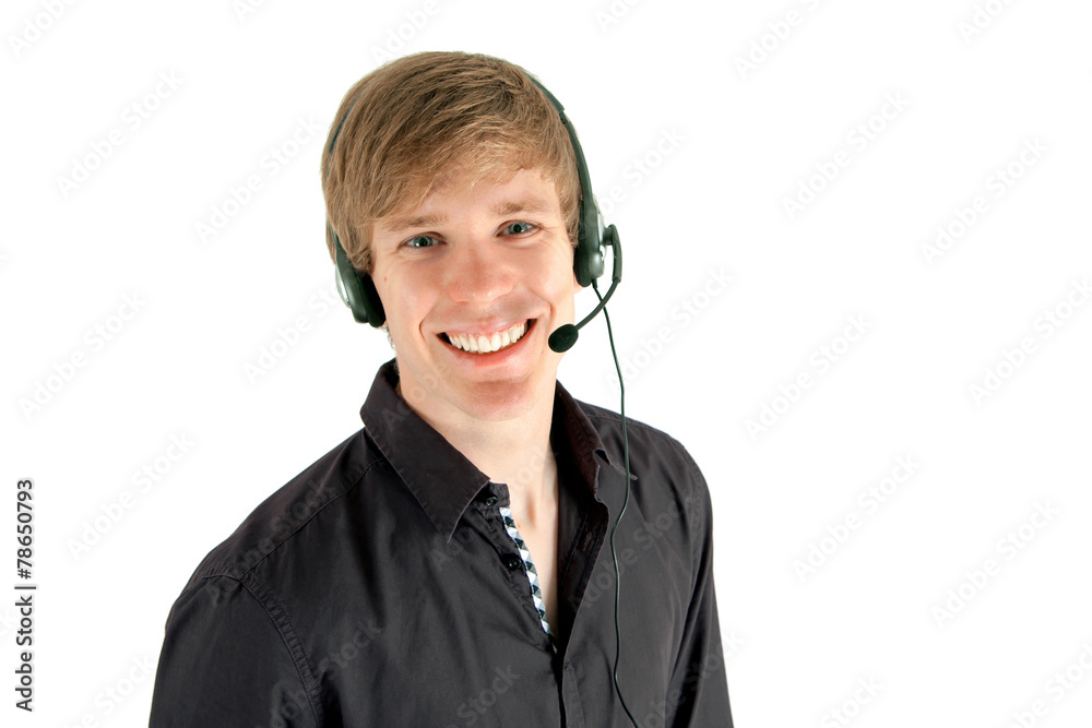 Mann mit Headset