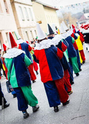Traditional mask parade at the annual carnival in Southern Germany (Swabian-Alemannic Fastnacht)