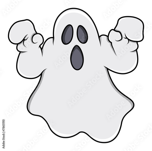 Ghost Trying to Scare - Halloween Vector Illustration
