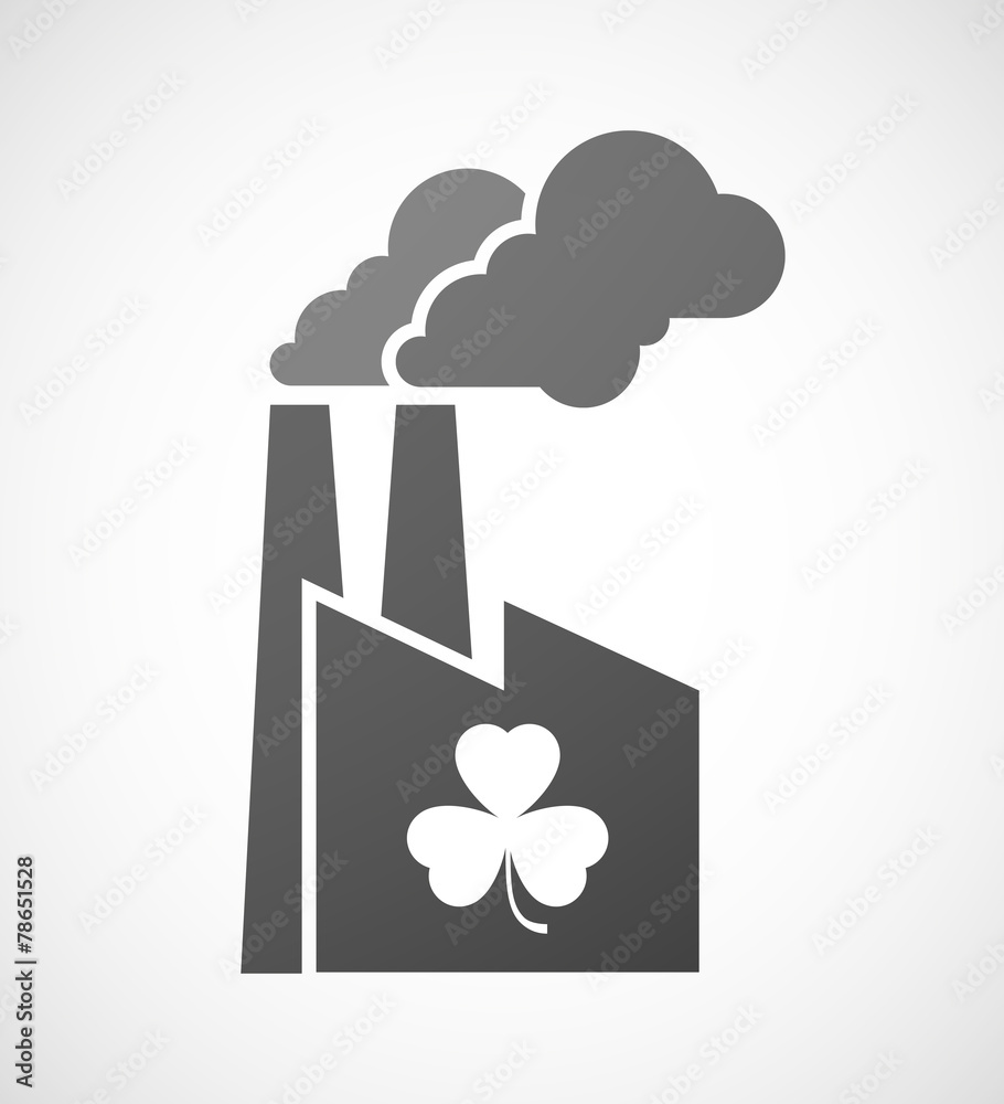 Industrial factory icon with a clover Industrial factory icon with a clover