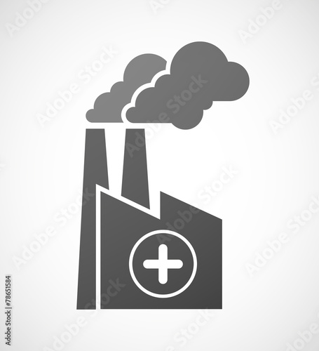 Industrial factory icon with a sum sign