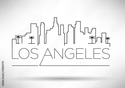 Photo Los Angeles City Line Silhouette Typographic Design