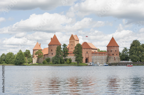 Trakai Castle on Lake Galve (Lithuania)..