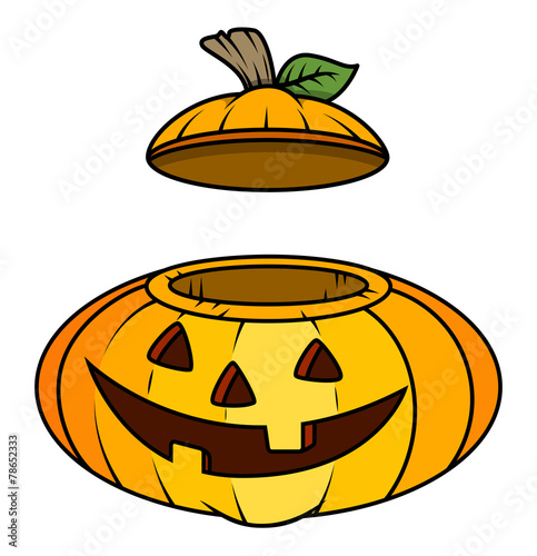 Jack-O'-Lantern Container - Halloween Vector Illustration