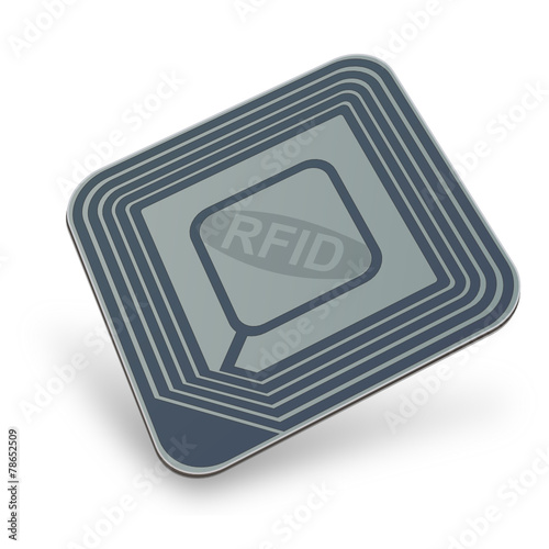 Blue RFID chip (3D)