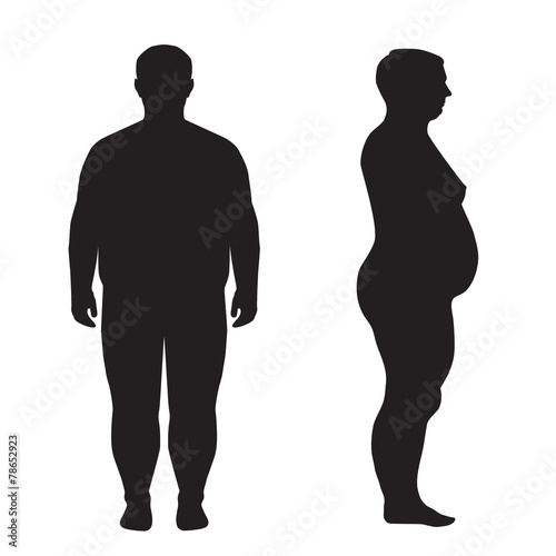 vector fat body, weight loss, overweight silhouette