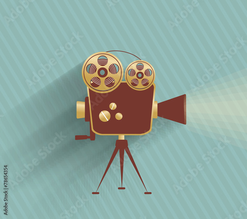 Grunge retro cinema poster. Vector illustration.
