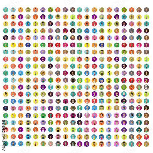 Flat People Icons, Different Occupation