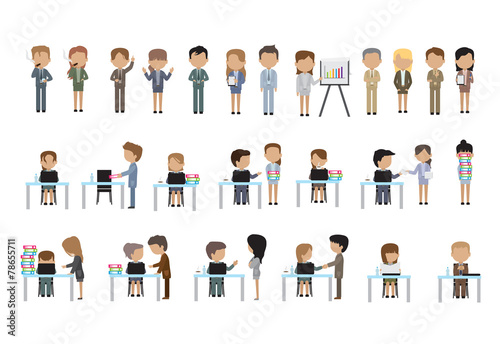 Business People Set - Isolated On White Background