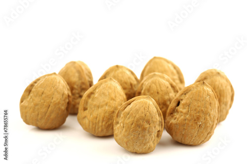 walnuts on a white background