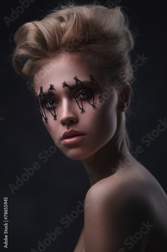beautiful woman face with Creative make up
