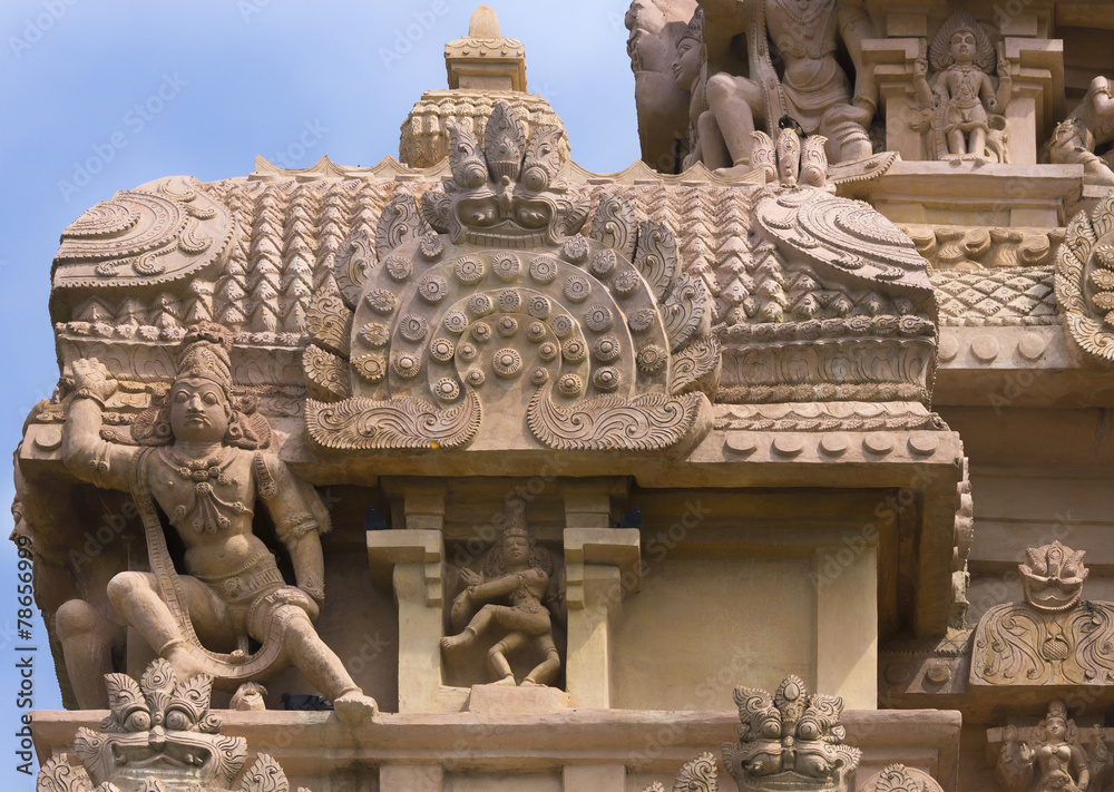 Fototapeta premium Corner decoration at Gangaikunda Temple.