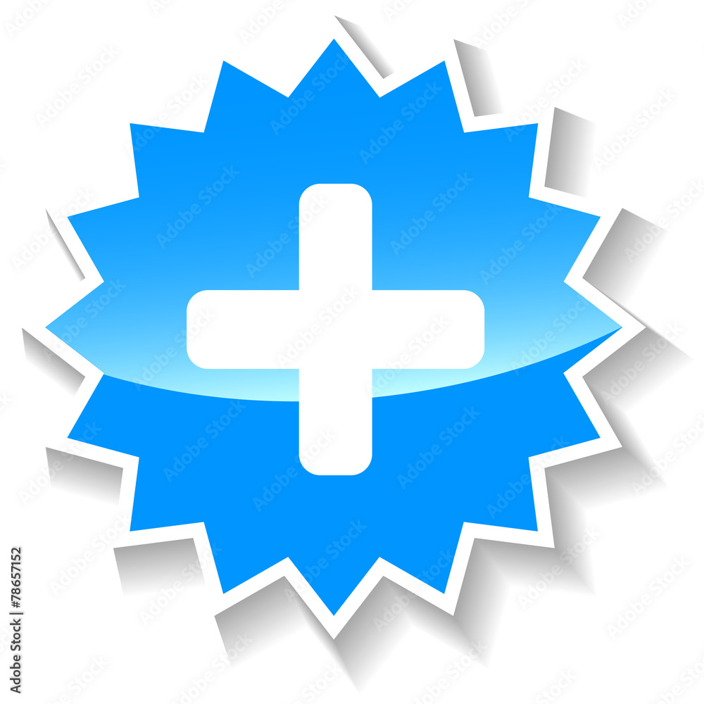 Obraz premium Plus blue icon