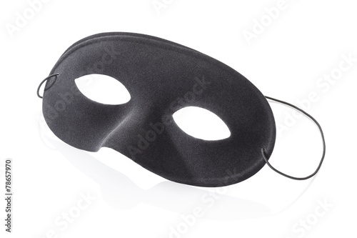 Black mask isolated on white, clipping path