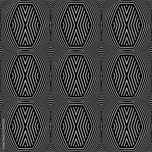 Seamless geometric texture. Op art pattern.