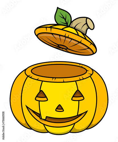 Jack-o'-lantern Opened Container - Halloween Vector