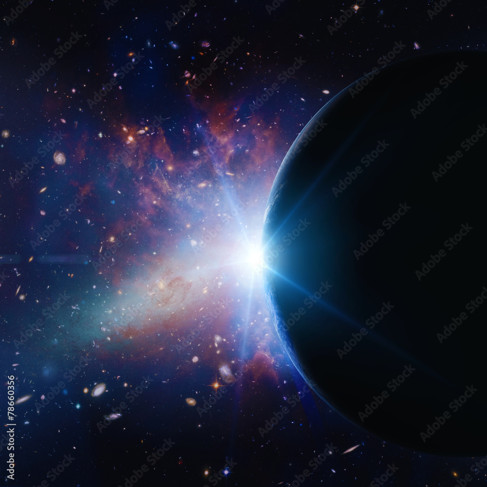 Rising sun under the Earth planet, abstract backgrounds. NASA im Rising sun under the Earth planet, abstract backgrounds. NASA im