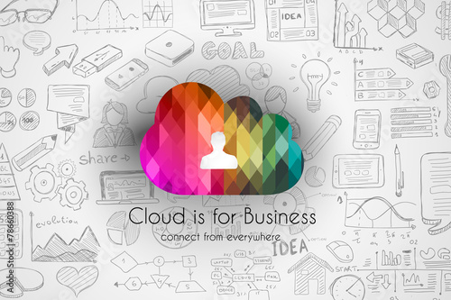 Cloud Computing concept with infographics sketch set