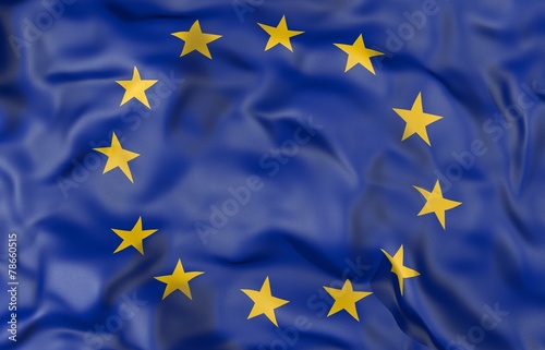 European Union corrugated flag 3D illustration