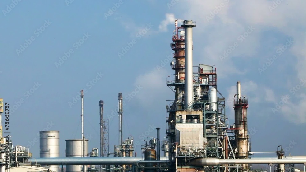 Oil refinery industry - time lapse motion Oil refinery industry - time lapse motion