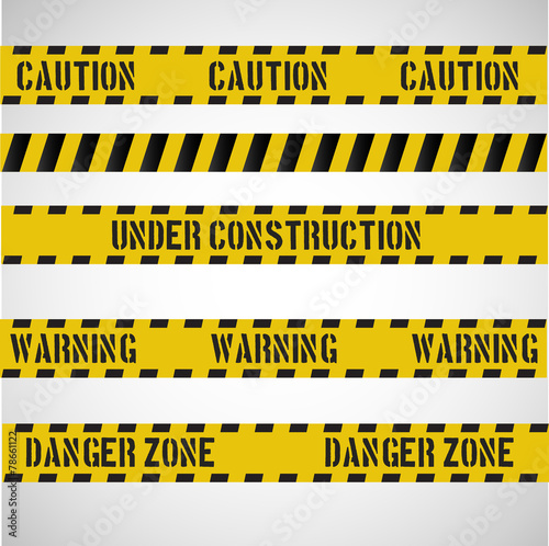 Caution stripes collection. Vector art.