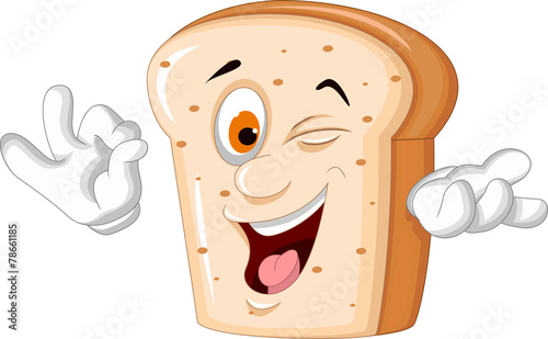 sice of bread cartoon posing