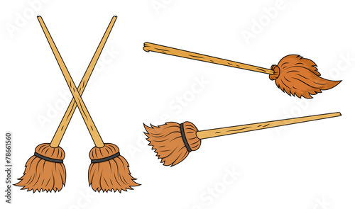 Brooms Vector Cartoon