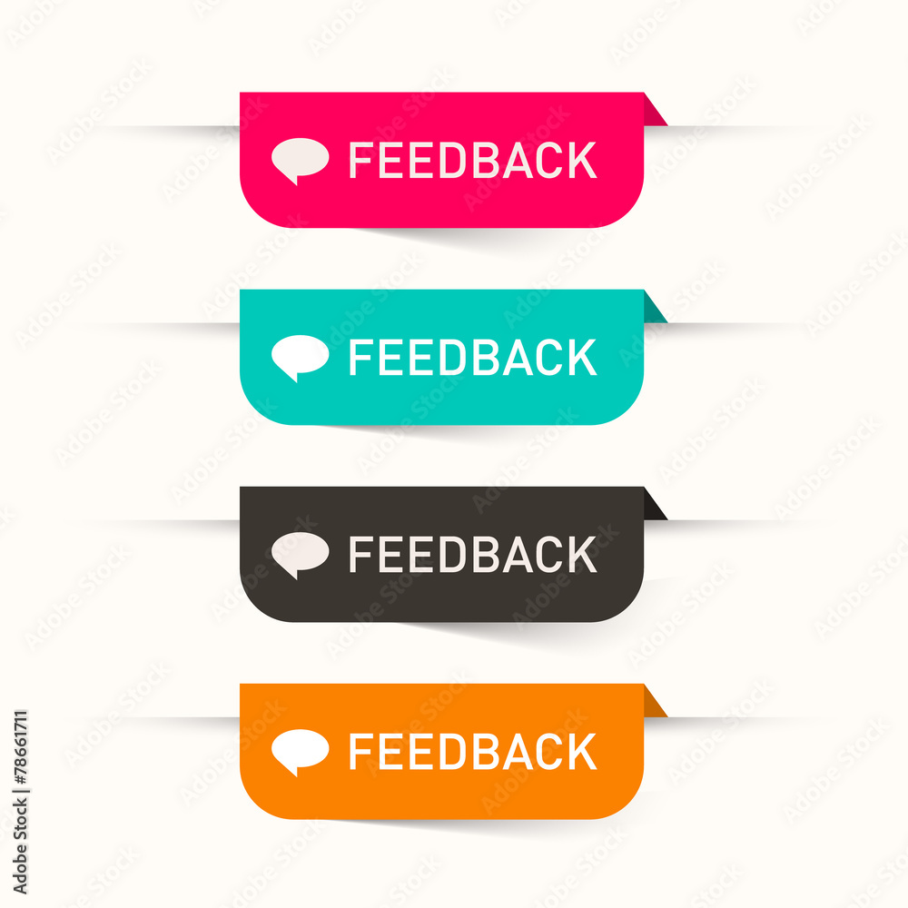 Feedback Vector Paper Labels - Stickers Set - Web Icons Feedback Vector Paper Labels - Stickers Set - Web Icons