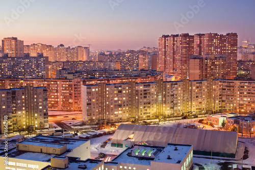 Kyiv district at the evening
