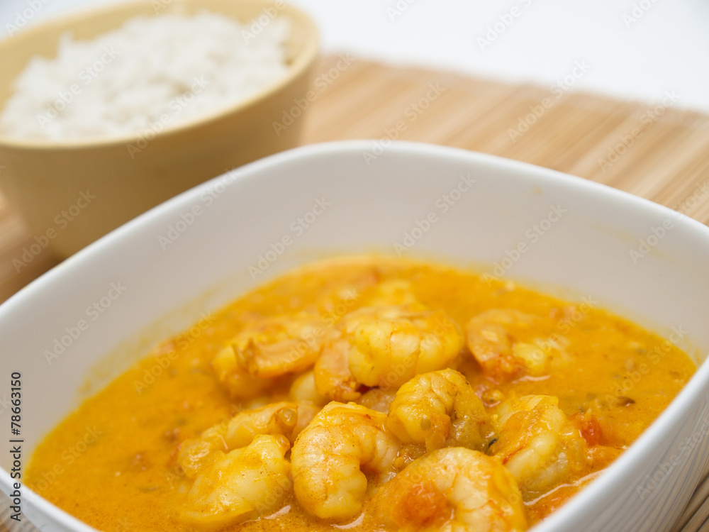 Coconut curry with shrimp