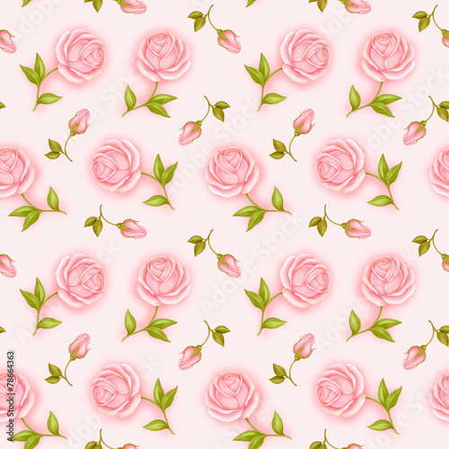 Seamless wallpaper pattern with roses