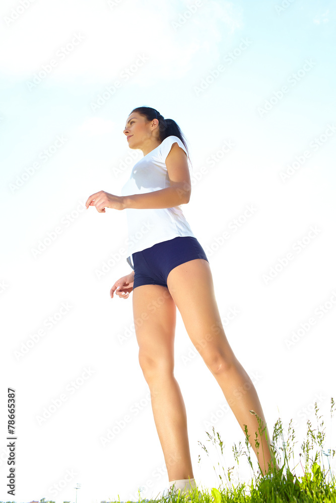 Young woman do sport on a play-ground Young woman do sport on a play-ground