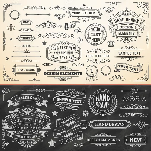Fototapeta samoprzylepna Ręcznie rysowane elementy projektu