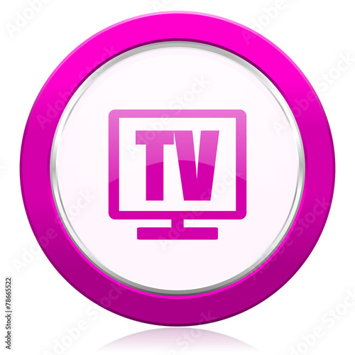 tv violet icon television sign