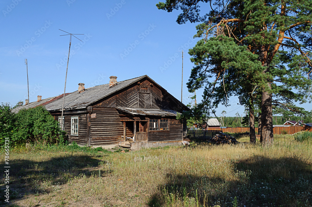 Old wooden hut in the village Old wooden hut in the village