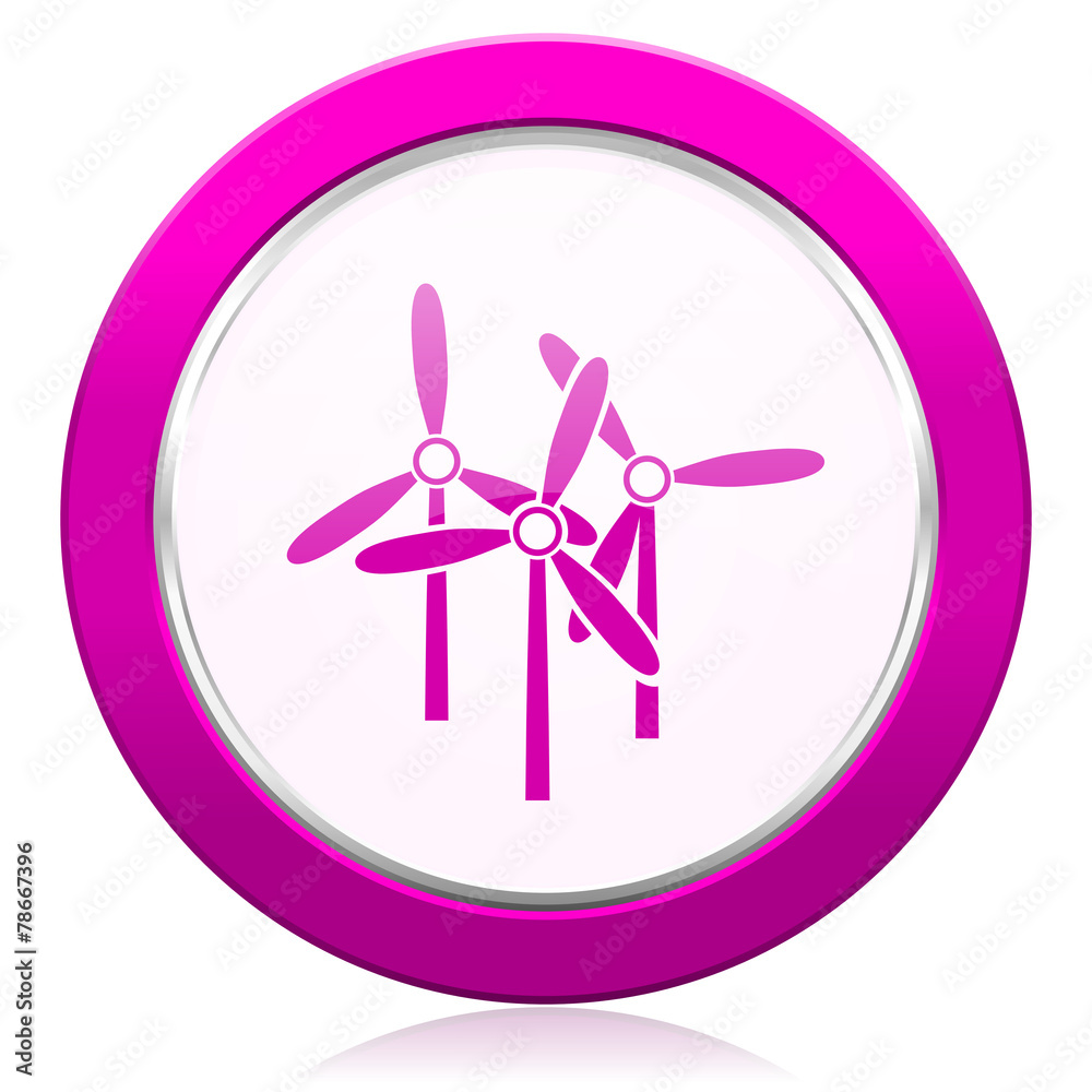 windmill violet icon renewable energy sign