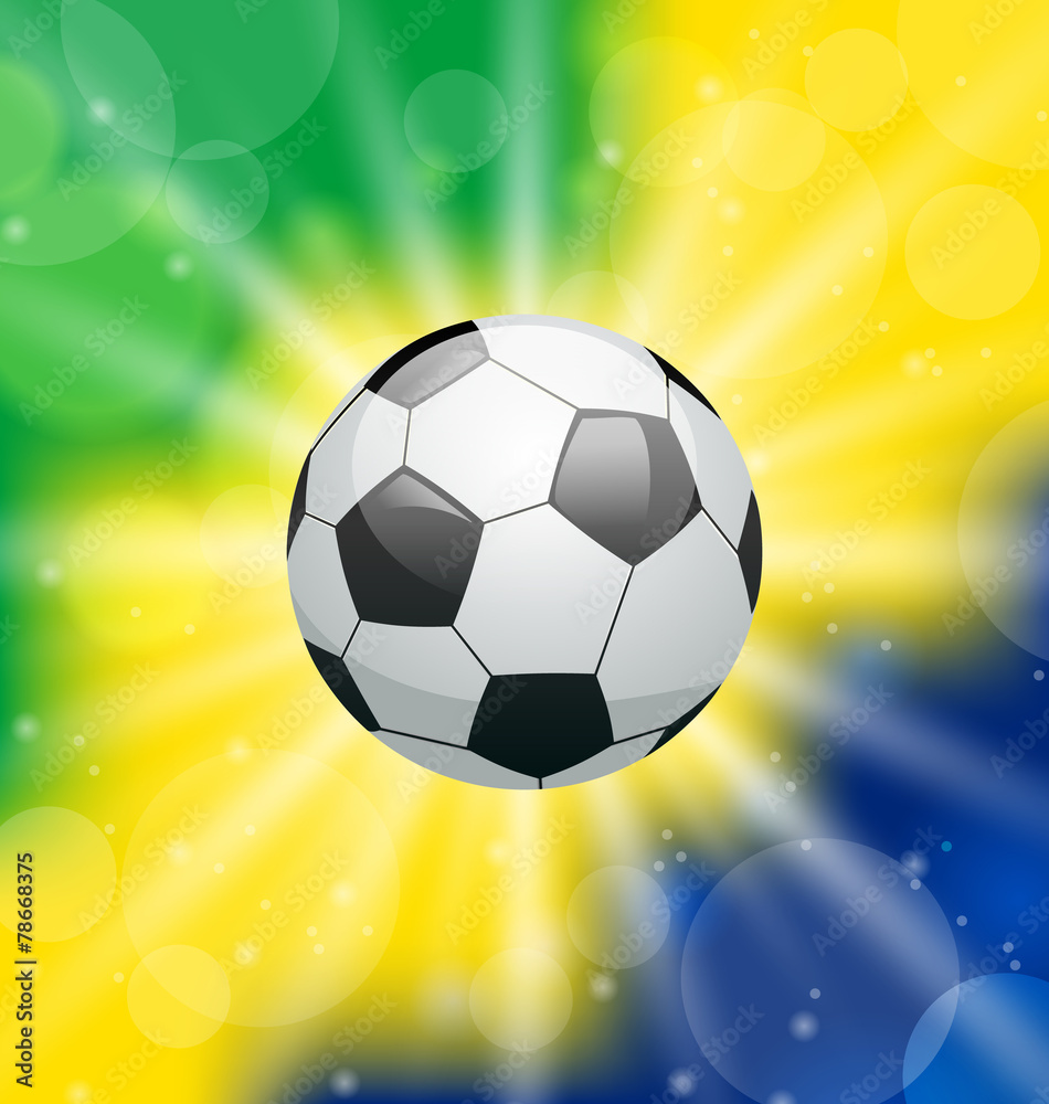 Fototapeta premium Background with soccer ball, for Brazil 2014