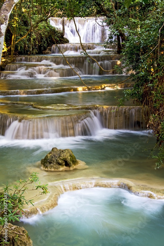 Waterfall in dense jungle