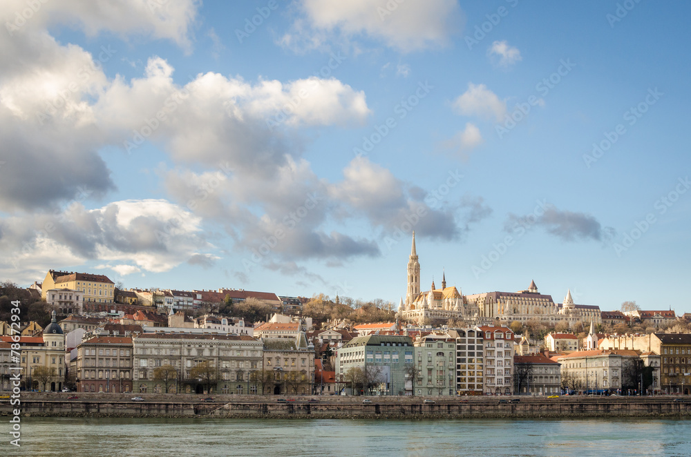 Budapest, view on Danube and Buda with Matthias Church