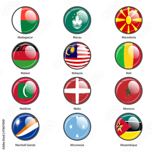 Free Download Set circle icon  Flags of world sovereign states. Vector illustr - GFXLoad