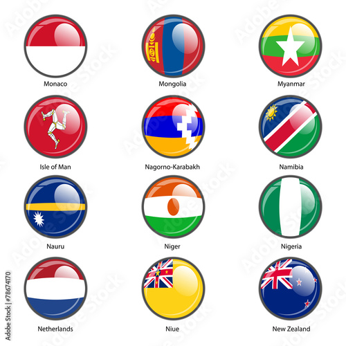 Free Download Set circle icon  Flags of world sovereign states. Vector illustr - GFXLoad